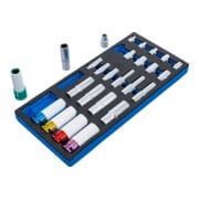 BGS Insert de servante d’atelier 1/3 : Douilles, six pans, longue 11 – 22 mm profil E, E10 - E22 6,3 mm (1/4") / 10 mm (3/8") / 12,5 mm (1/2") 26 pièces-3