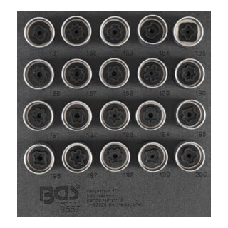 BGS Insert de servante d'atelier 1/6 : Jeu d’outils pour écrous antivol pour Opel (type B) 20 pièces Kraftmann