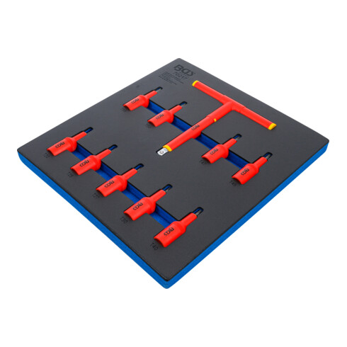BGS Insert de servante d’atelier 2/3 : Jeu de douilles à embouts VDE 12,5 mm (1/2") profil T (pour Torx) T20 - T55 10 pièces