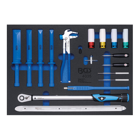 BGS Insert de servante d'atelier 3/3 : Outils spéciaux pour le service des pneus 18 pièces Kraftmann