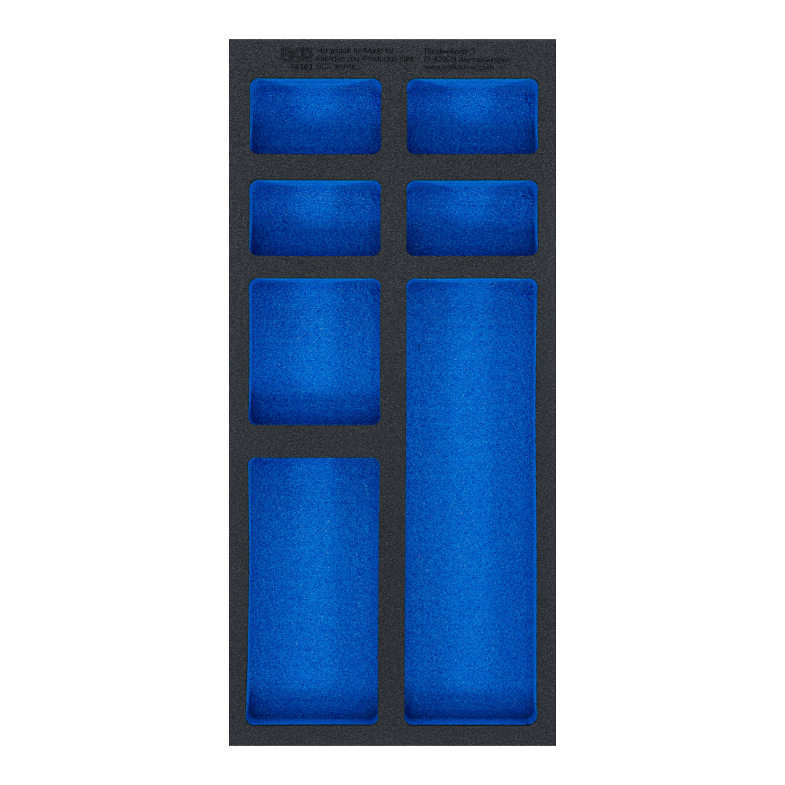 BGS Insert pour servante d’atelier 1/3, vide : 7 compartiments, 408 x 189 x 32 mm