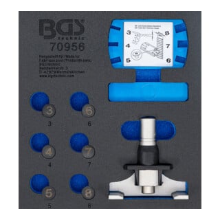 BGS Insert pour servante d’atelier 1/6 : kit de contrôle de tension de courroie et d’outils de mesure