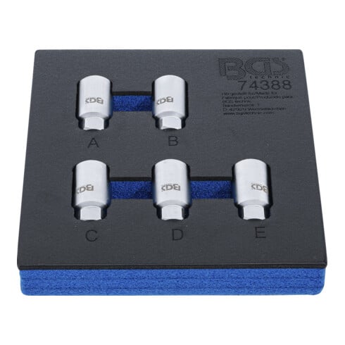 BGS Insert pour servante d’atelier 1/6 : Kit d’outils de verrouillage de jante pour Tesla, 5 pièces
