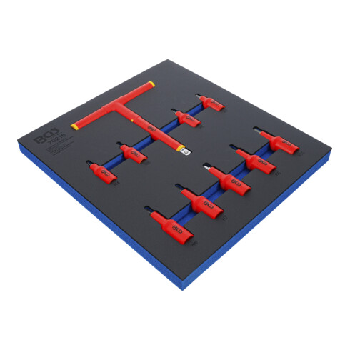 BGS Insert pour servante d’atelier 2/3 : set d’embouts VDE, entraînement carré intérieur 10 mm (3/8") / 12,5 mm (1/2"), hexagone intérieur 4 - 10 mm, 10 pièces
