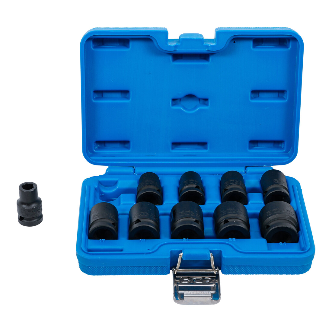 BGS Inserti a bussola esagonali, azionamento quadro interno 12,5mm, apertura 10 - 24mm, 10pz.