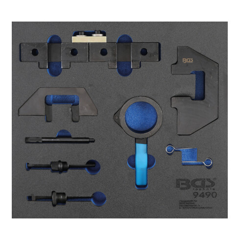 BGS Inserto per carrello da officina 2/3: set di utensili per la regolazione del motore per BMW M42, M43, M50, M52, M60, M51