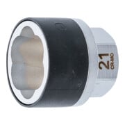 BGS Inserto chiave a bussola a profilo a spirale / estrattore viti, attacco esagonale esterno 21 mm, SW 21 mm