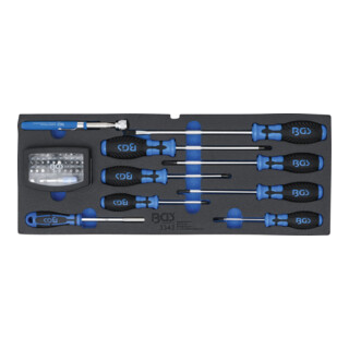 BGS Inserto in schiuma per art. 3312: cacciavite, set di bit e sollevatore magnetico, 41pz.