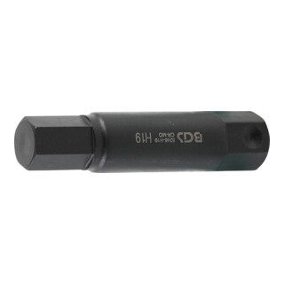 BGS Inserto, lunghezza 100 mm, attacco esagono esterno 22 mm, esagono interno 19 mm