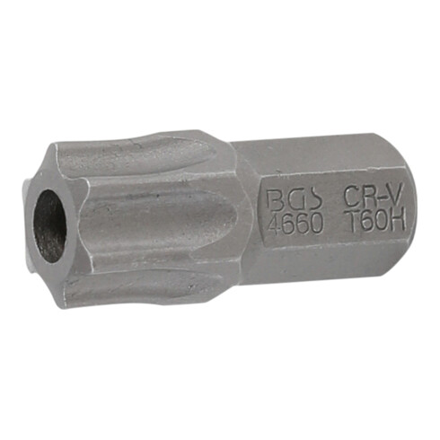 BGS Inserto, lunghezza 30 mm, attacco esagono esterno 10 mm (3/8"), profilo a T (per Torx) con alesatura T60