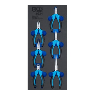 BGS Inserto per carrello da officina 1/3: set di mini pinze di precisione, 6pz.