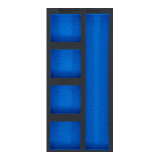 BGS Inserto per carrello da officina 1/3, vuoto: 5 scomparti, 408 x 189 x 32 mm