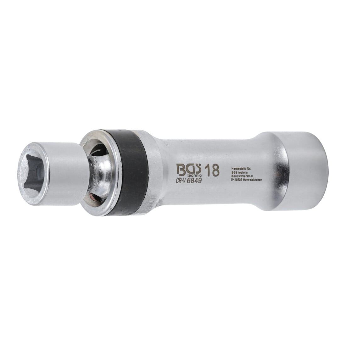 BGS Inserto snodato per candele poligonale con molla, 10 mm (3/8"), 18 mm