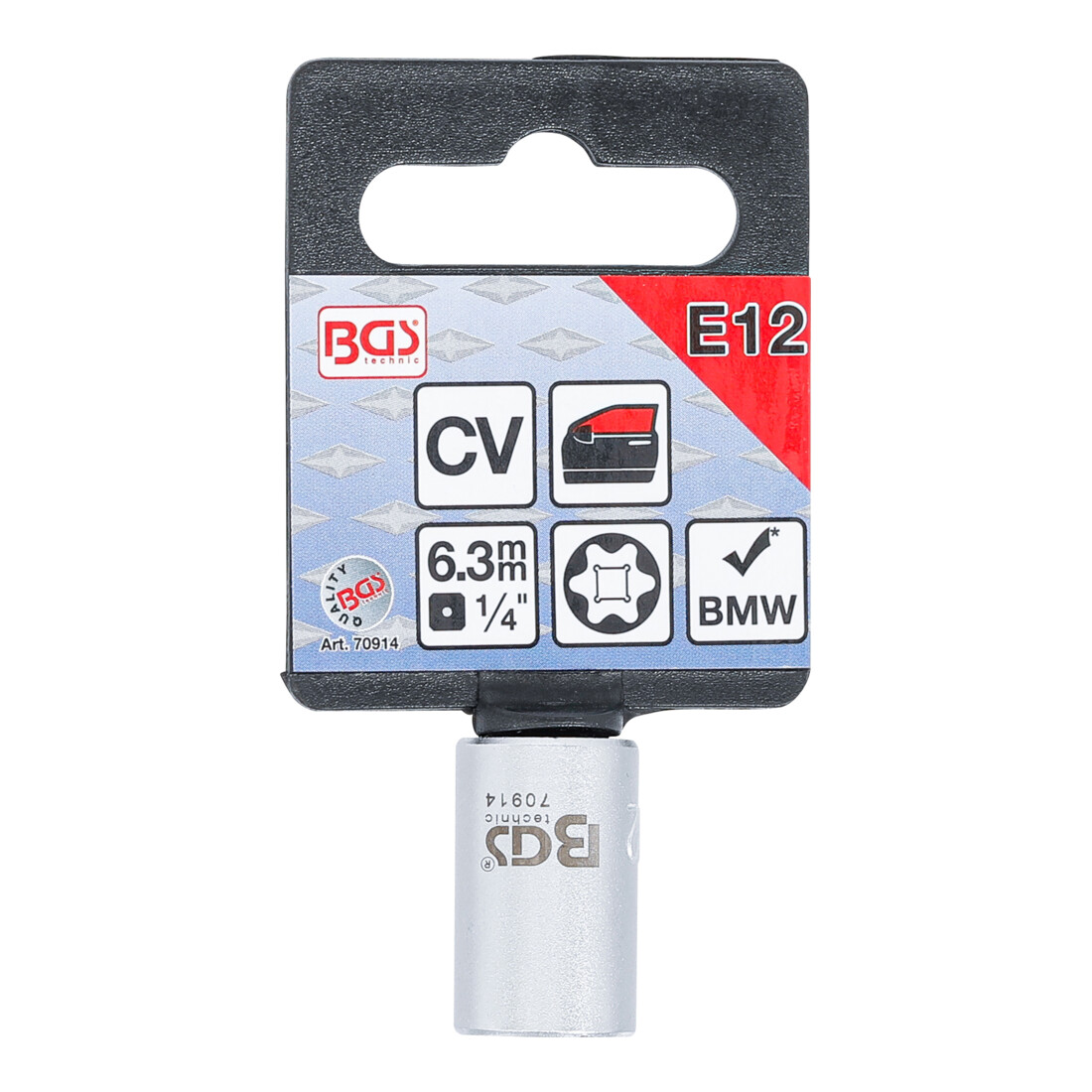 BGS Inserto speciale per bussole, profilo E, 6,3mm (1/4"), E12, per alza finestrini BMW