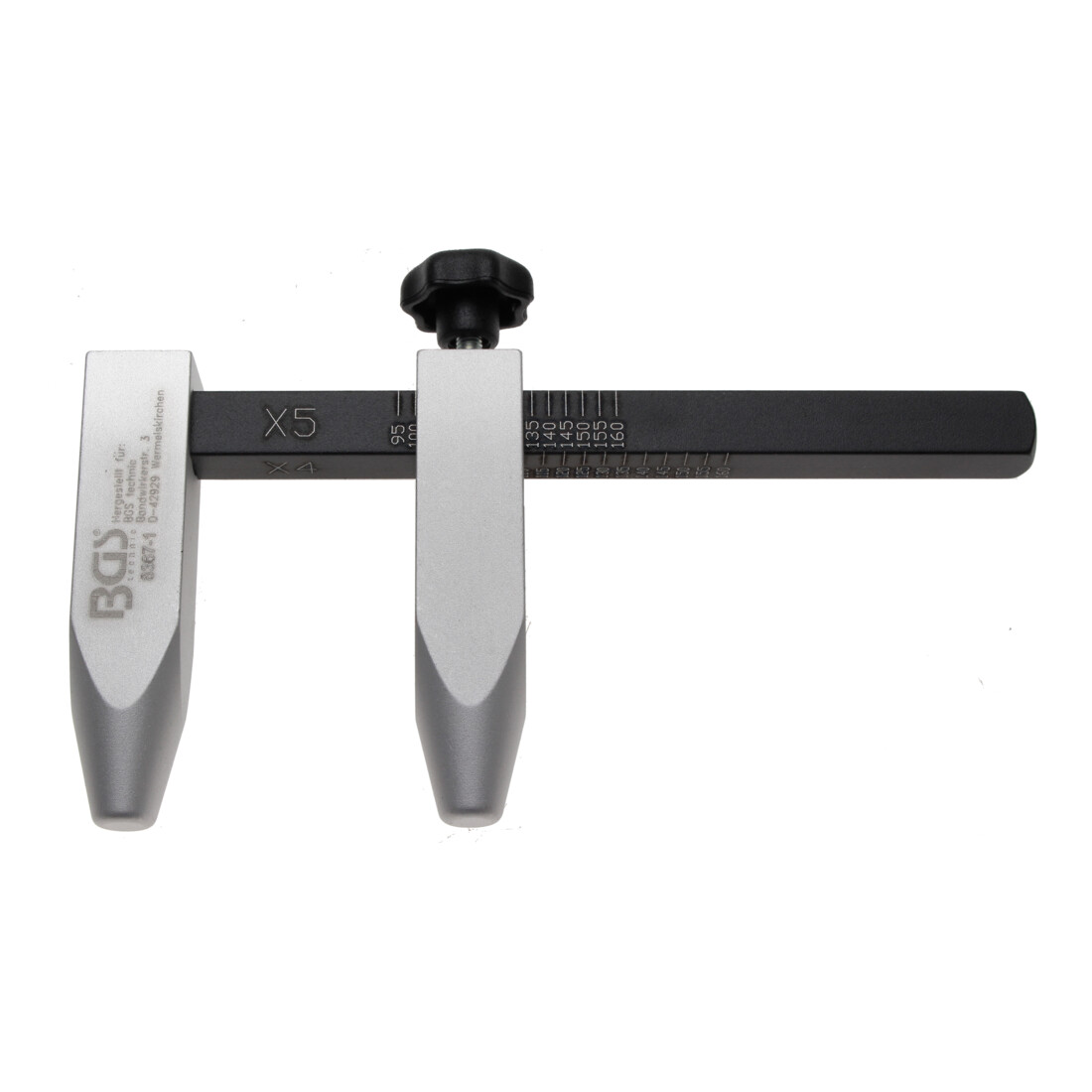BGS Jauge d'entraxe d'écrou de roue, modèle aluminium