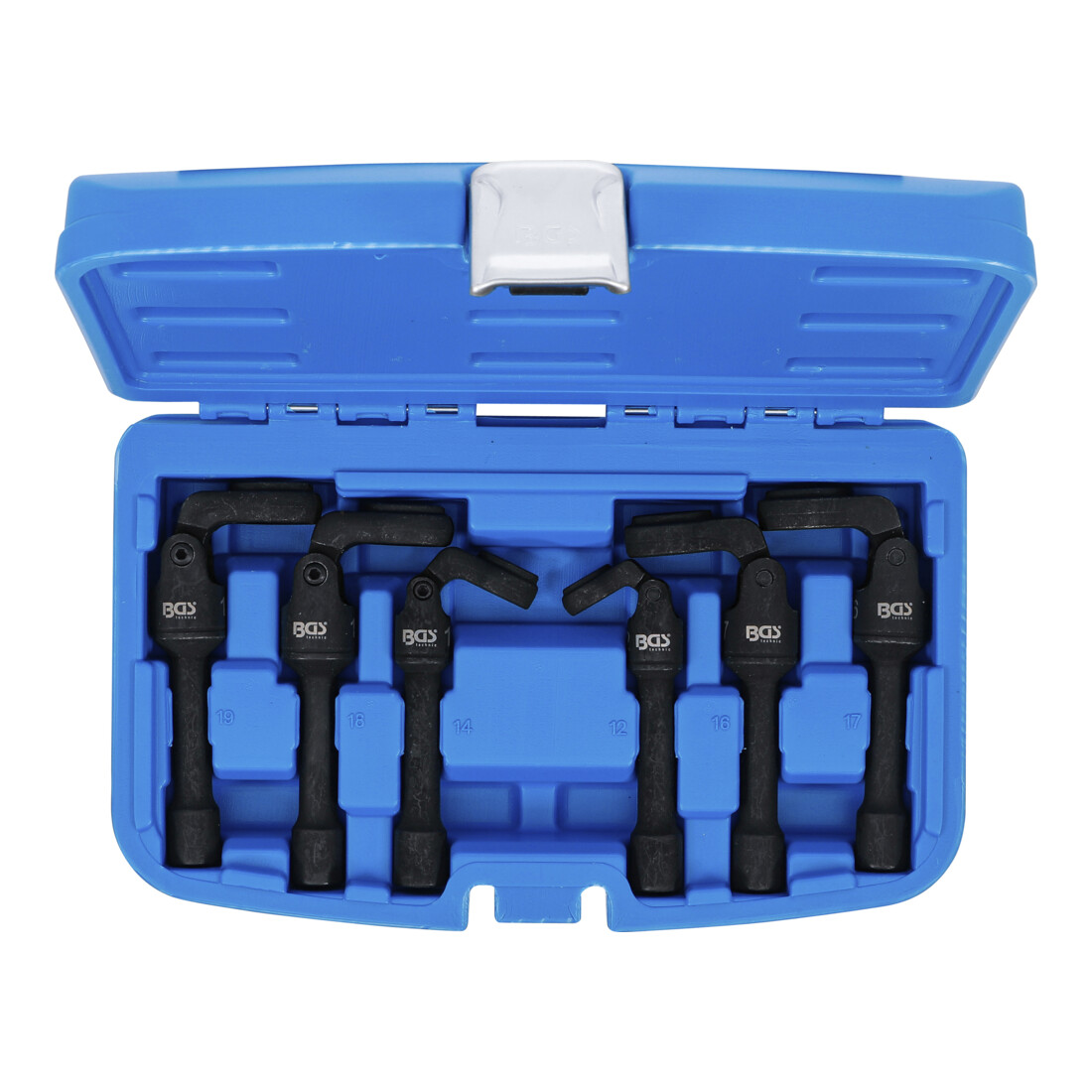 BGS Jeu de clés à griffes, entraînement carré intérieur 10 mm (3/8"), avec articulation, 6 pièces