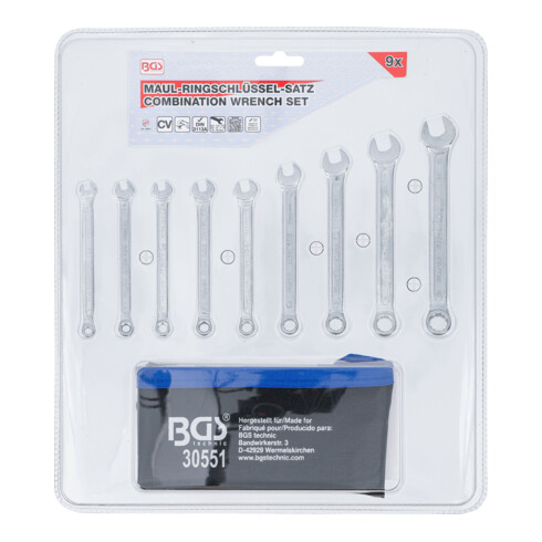 BGS Jeu de clés mixtes 4 - 10 mm 9 pièces