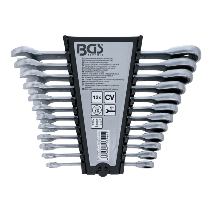 BGS Jeu de clés mixtes à cliquet 8 - 19 mm 12 pièces