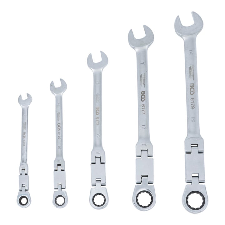 BGS Jeu de clés mixtes à cliquet à double articulation pliable 8 - 19 mm 5 pièces