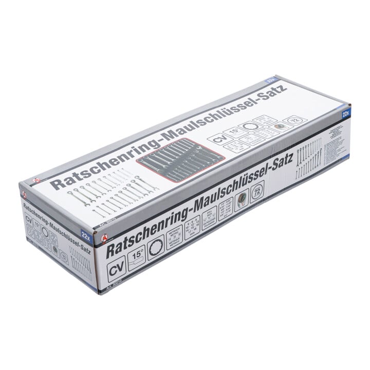 BGS Jeu de clés mixtes à cliquet métriques + pouces 22 pièces