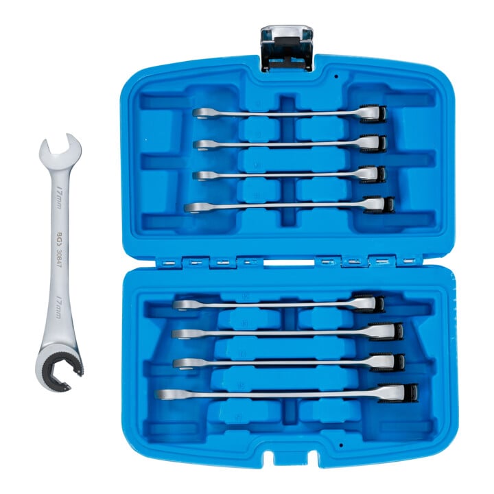BGS Jeu de clés mixtes à cliquet ouvertes 8 - 17 mm 9 pièces