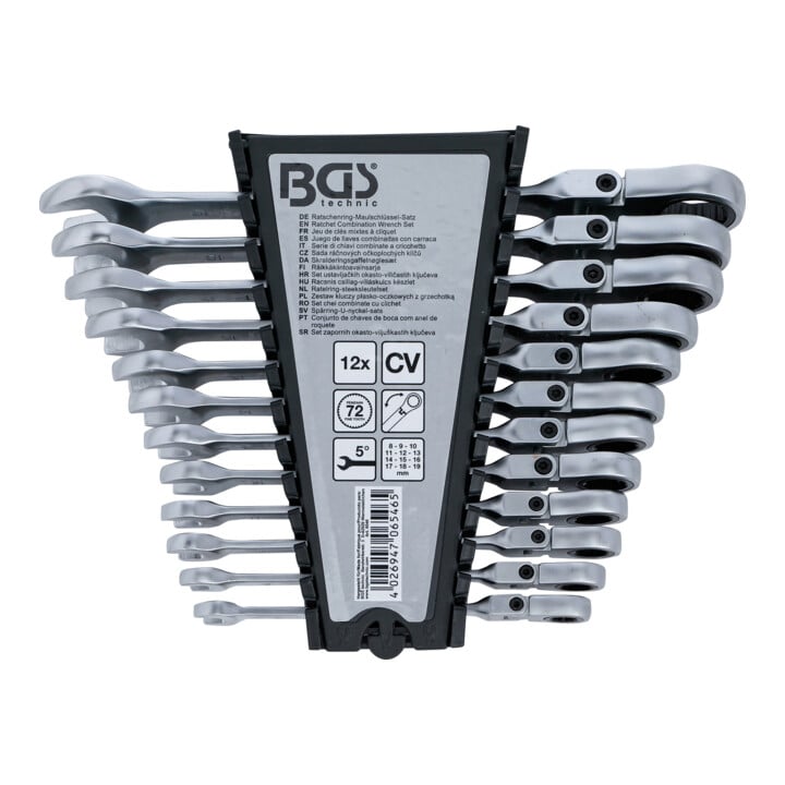 BGS Jeu de clés mixtes à cliquet pliable 8 - 19 mm 12 pièces