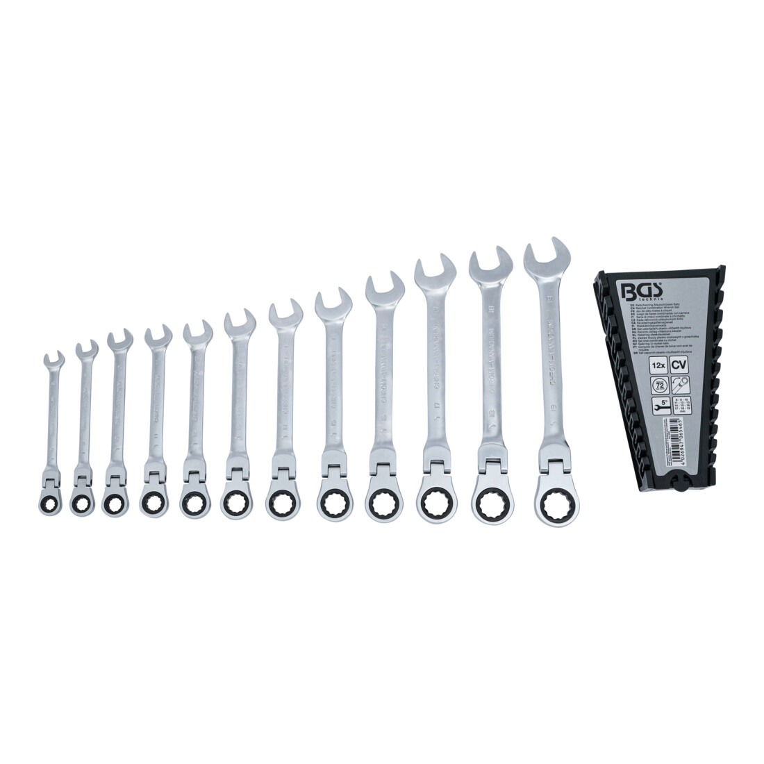BGS Jeu de clés mixtes à cliquet pliable 8 - 19 mm 12 pièces