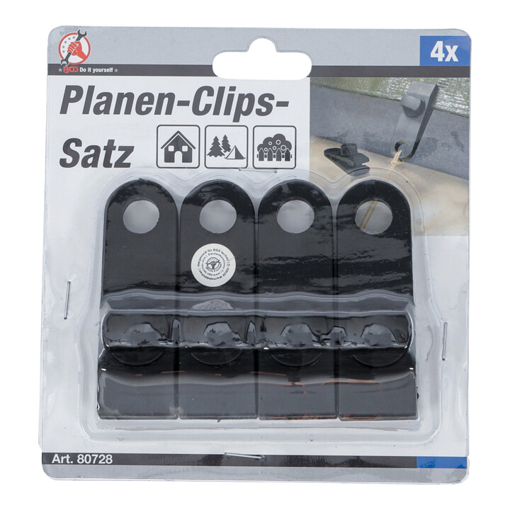 BGS Jeu de clips de bâche 4 pièces