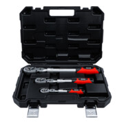 BGS Jeu de cliquets à bascule, extensible, articulé, entraînement carré extérieur 6,3 mm (1/4") - 10 mm (3/8") - 12,5 mm (1/2"), 3 pièces