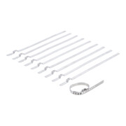 BGS Jeu de colliers de soufflet d'essieu, acier inoxydable, 7 mm, 20 - 50 mm, 10 pièces