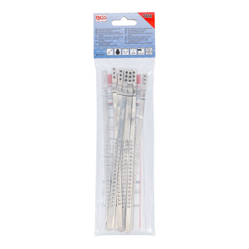 BGS Jeu de colliers de soufflet d'essieu, acier inoxydable, 7 mm, 20 - 50 mm, 10 pièces