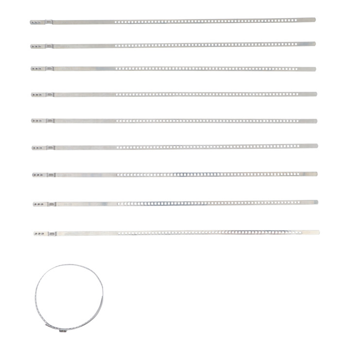 BGS Jeu de colliers de soufflet d’essieu, acier inoxydable, 7 mm, 50 - 120 mm, 10 pièces