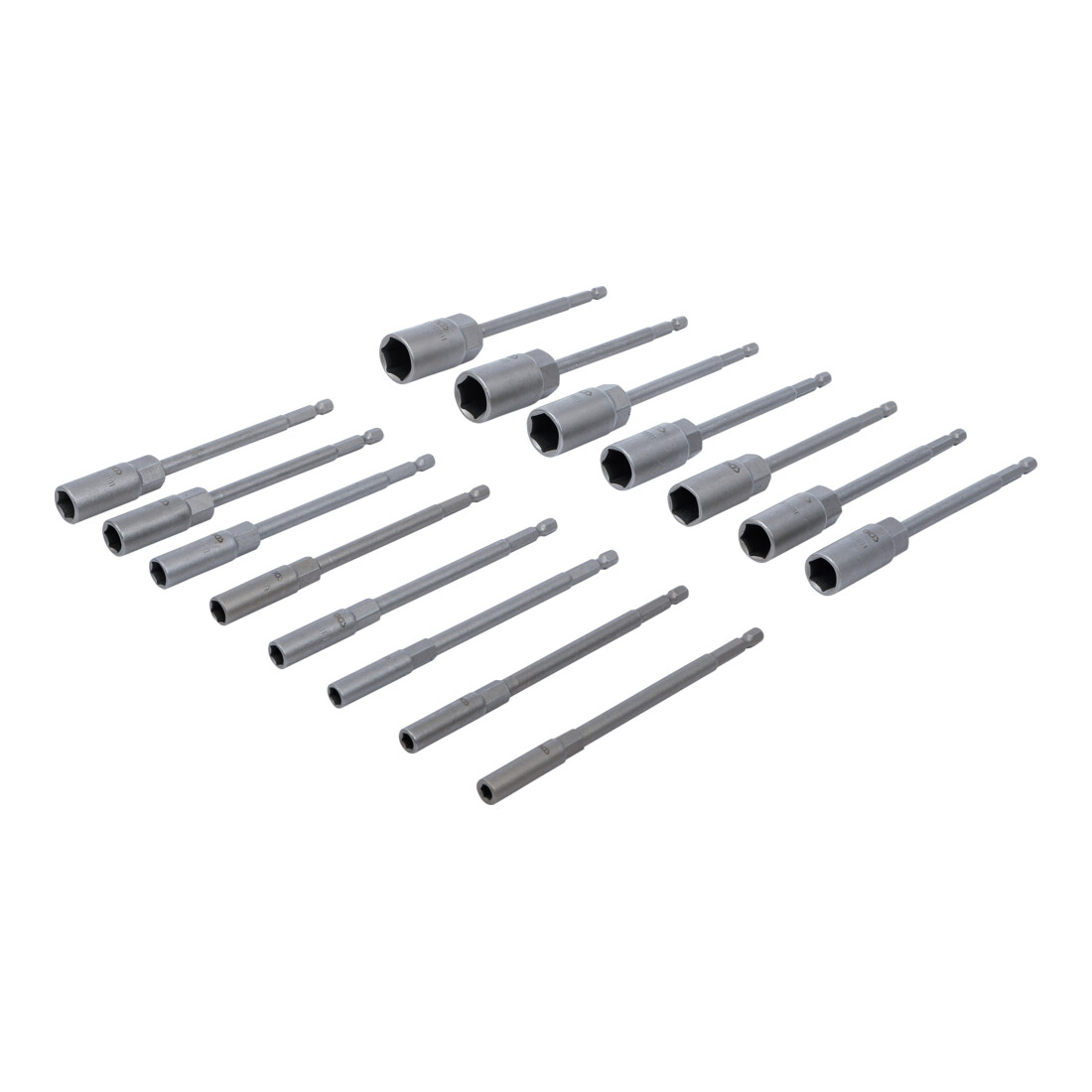 BGS Jeu de douilles à choc, six pans extra longues 6,3 mm (1/4") pour perceuses 5,5 - 19 mm 15 pièces