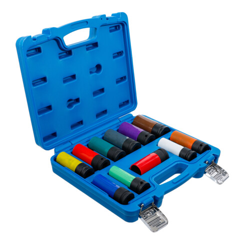 BGS Jeu de douilles de protection pour entraînement carré intérieur 12,5 mm (1/2") SW 15 - 27 mm et vis spéciales pour roues 11 pcs.