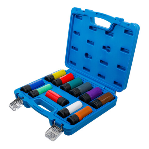 BGS Jeu de douilles de protection pour entraînement carré intérieur 12,5 mm (1/2") SW 15 - 27 mm et vis spéciales pour roues 11 pcs.