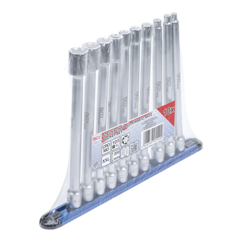 BGS Jeu de douilles, profil E XXL 10 mm (3/8") E6 - E20 10 pièces