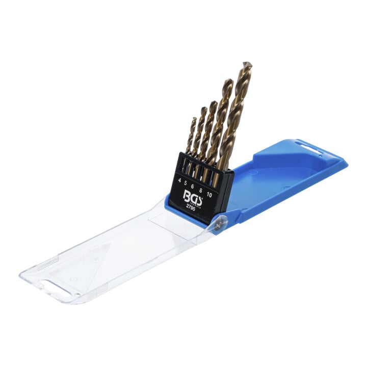 BGS Jeu de forets hélicoïdaux, HSS, 4 - 10 mm, 5 pièces