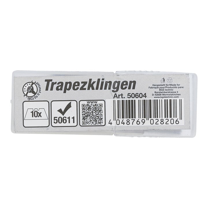 BGS Jeu de lames trapézoïdales pour art. 50611 10 pièces