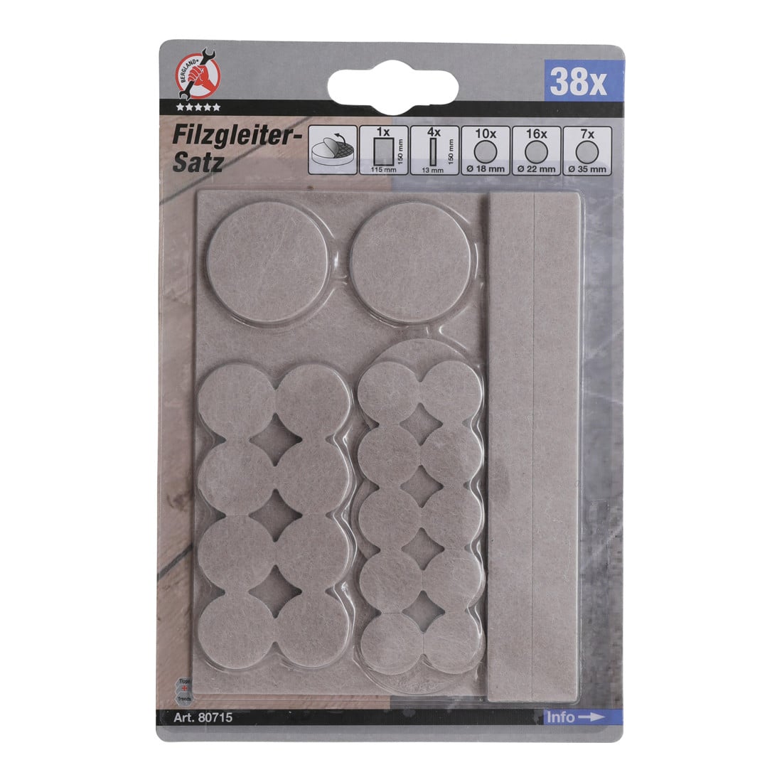 BGS Jeu de protections antidérapants beige 38 pièces