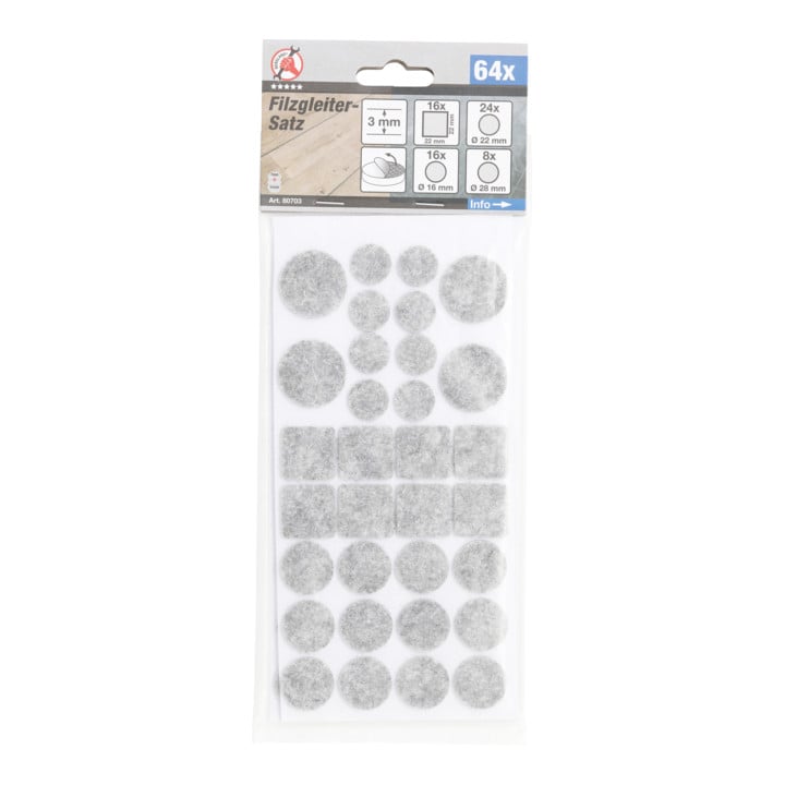 BGS Jeu de protections antidérapants gris tacheté 64 pièces