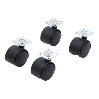 BGS Jeu de roulettes doubles de direction | Ø 40 mm 4 pièces