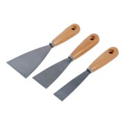BGS Jeu de spatules, manche en bois, 30 / 50 / 80 mm, 3 pièces