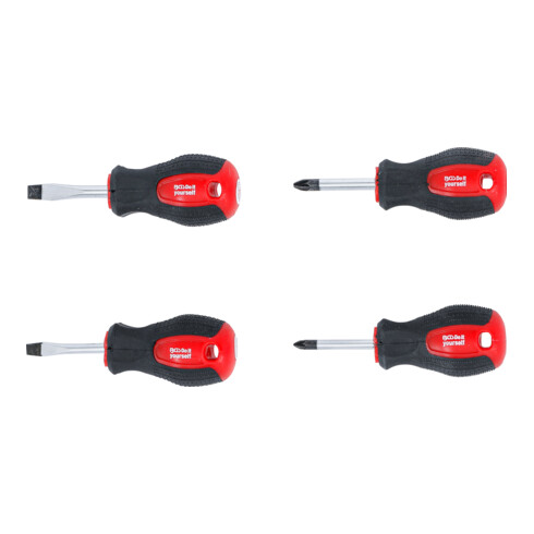 BGS Jeu de tournevis pour carburateur, fente / cruciforme PZ, longueur de lame 40 mm, 4 pièces
