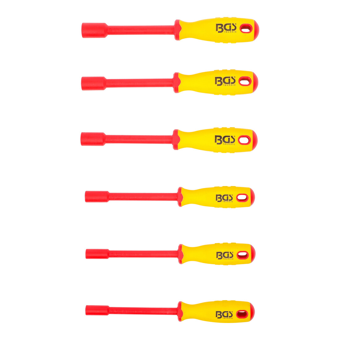 BGS Jeu de tournevis VDE à douilles six pans 5,5 - 12 mm 6 pièces