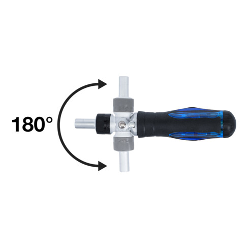 BGS Jeu d’embouts de tournevis articulé avec poignée rotative à fonction cliquet, réversible 14 pièces