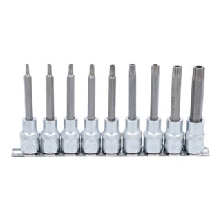 BGS Jeu d'embouts, entraînement carré intérieur 12,5 mm (1/2"), profil T (pour TX) avec perçage, 9 pièces