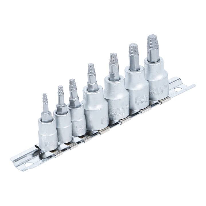 BGS Jeu d'extracteurs de vis 6,3 mm (1/4") / 10 mm (3/8") pour profil T (pour TX) défectueux T10 – T40 7 pièces