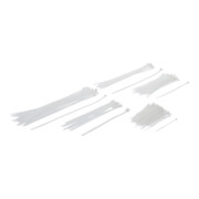 BGS Kabelbinder-Sortiment 80874, weiß, verschiedene Größen, 250-tlg.