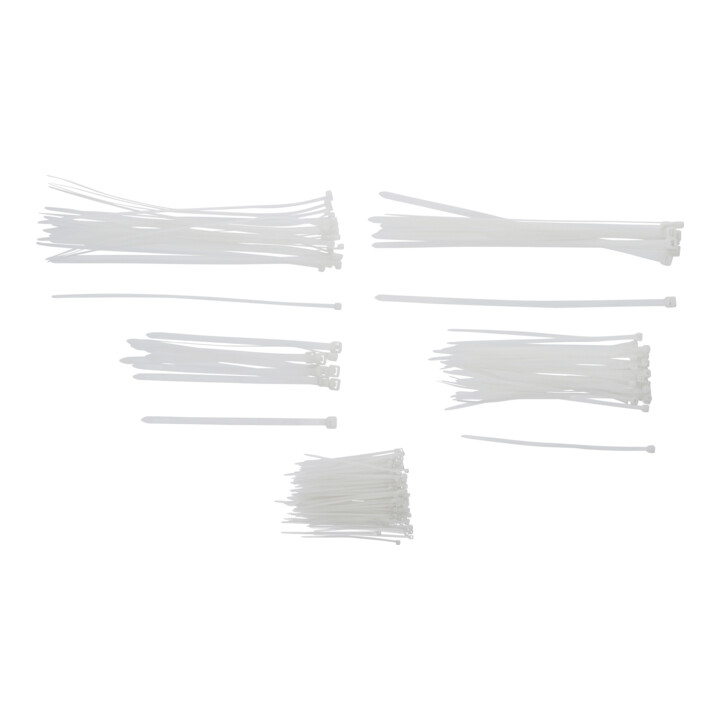 BGS Kabelbinderassortiment | wit | diverse maten | 250-dlg.