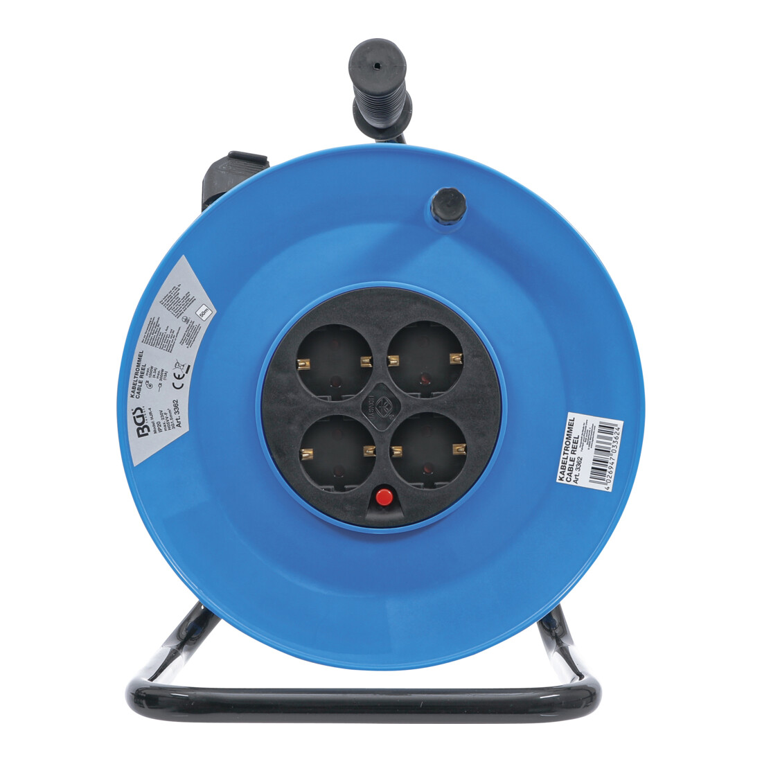 BGS Kabeltrommel 3362, 50 m, 3x1,5 mm², 4 Steckdosen, IP 20, 3000 W